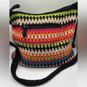 The Sak Amberly Multicolor Stripe Crochet Hobo shoulder bag